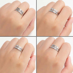 Retro Stainless Steel English Double Ring